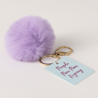 سلسلة مفاتيح بوم بوم بنفسجية