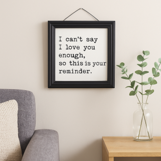 لوحة خشبية مربعة – تذكير بالحب: لا أستطيع قول "أحبك" بما يكفي لوحة خشبية مربعة – تذكير بالحب: لا أستطيع قول "أحبك" بما يكفي