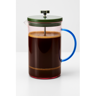 مكبس قهوة زجاجي ملون – وردي وأزرق وأخضر مكبس قهوة زجاجي ملون – وردي وأزرق وأخضر