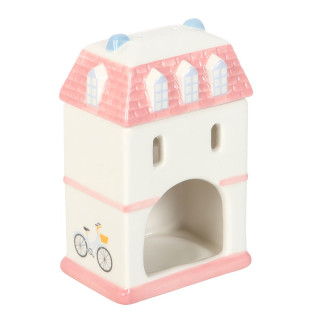 Pastel House Shaped Ceramic Oil Burner and Wax Warmer