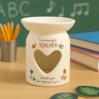 موقد شمع عطري – "معلمة مميزة" – تصميم زهور ملون