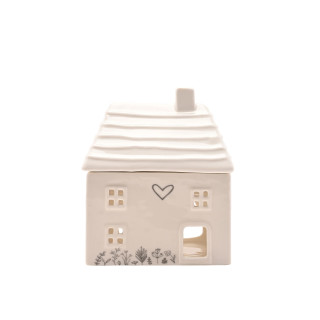 Moments Ceramic House Oil Burner with Heart Window