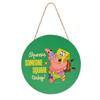 لوحة تعليق سبونج بوب وباتريك كرتونية دائرية – اقتبس شخص مربّع اليوم