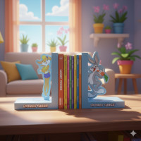 فواصل كتب خشبية – باغز باني ولولا – لون أزرق سماوي فواصل كتب خشبية – باغز باني ولولا – لون أزرق سماوي