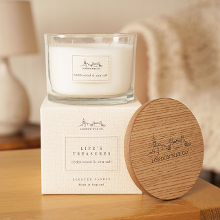 Cedarwood & Sea Salt Lidded Candle (Marine Breeze & Musk) - 368g