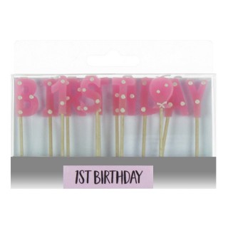 Pink Letter Candles - First Birthday Pink Letter Candles - First Birthday