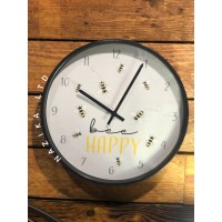 ساعة حائط دائرية شعار 30 سم Bee Happy ساعة حائط دائرية شعار 30 سم Bee Happy